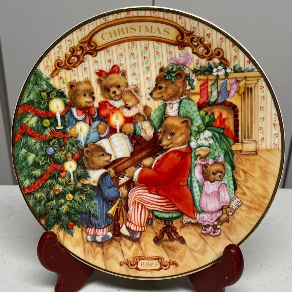 Together for Christmas Bear Family Decorative Plate